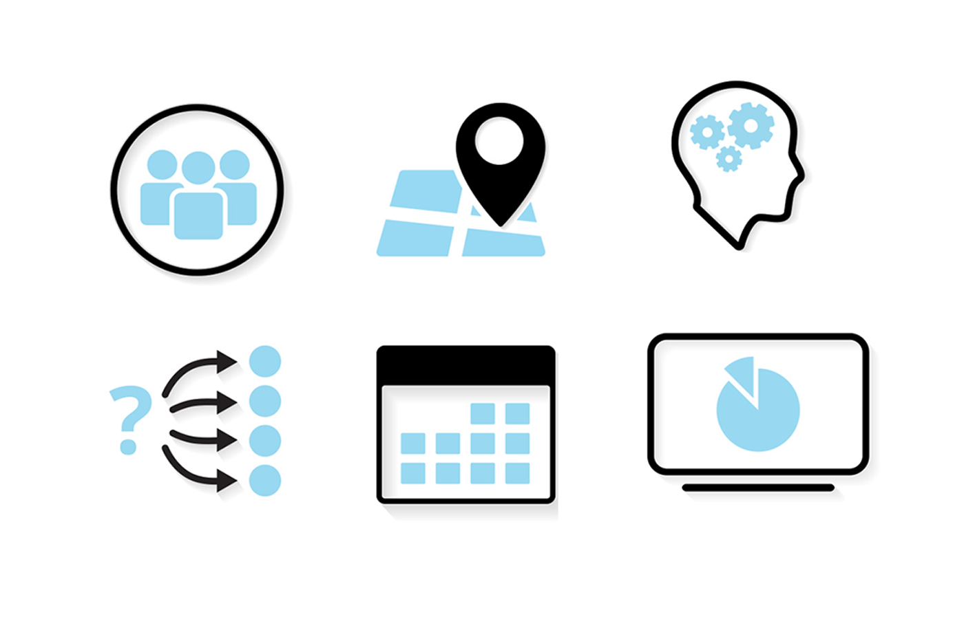 Actenum icons used for infographics and all branding materials.