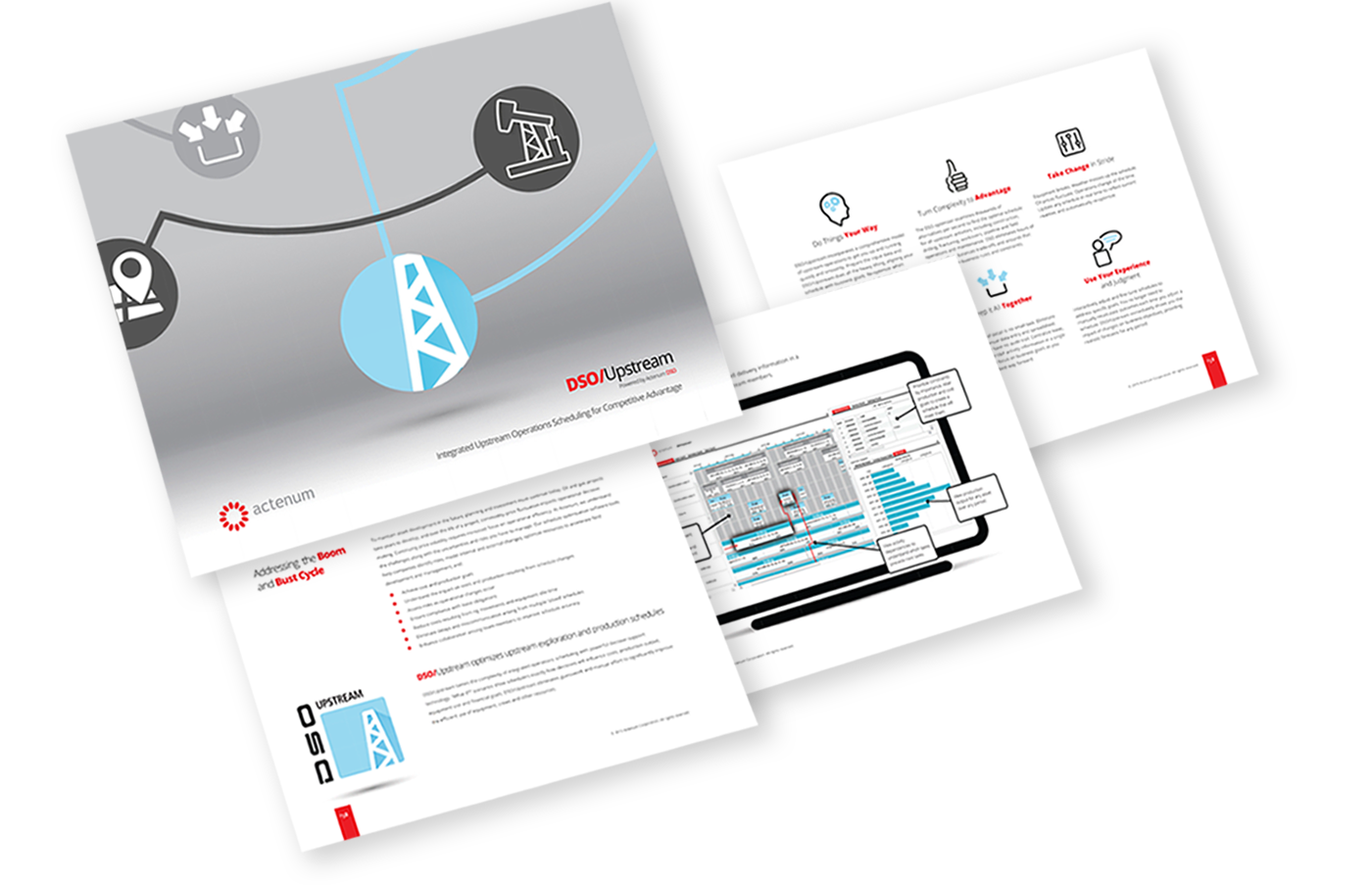 Four Actenum brochures for their product line for the natural resource industries
