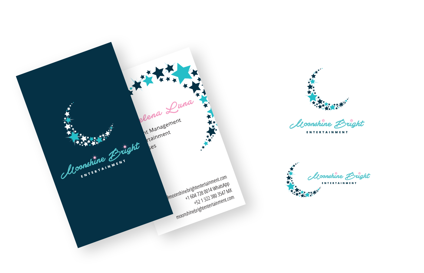 Moonshine Bright Entertainment Logo and Business Card Design